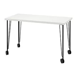 KRILLE/LAGKAPTEN - Meja, putih/hitam, 120x60 cm