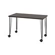 KRILLE/LAGKAPTEN - Desk, black-brown/black, 120x60 cm
