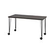 KRILLE/LAGKAPTEN - Desk, black-brown/black, 140x60 cm