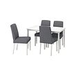 DANDERYD/BERGMUND - Table and 4 chairs, white/Gunnared medium grey, 130 cm