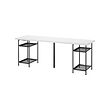 LAGKAPTEN/SPÄND - Meja, putih/hitam, 200x60 cm