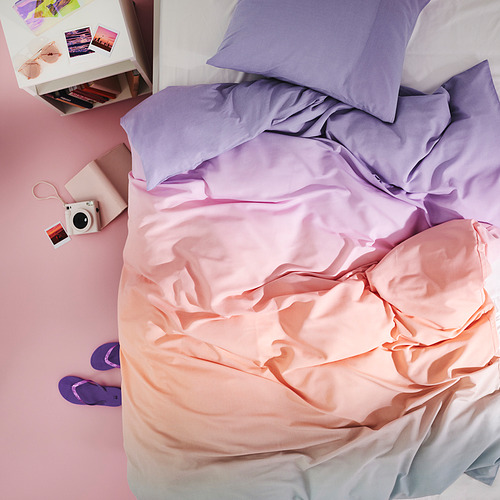FLÄDERBUSKE sarung duvet dan 2 sarung bantal