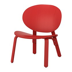 FRÖSET - Kursi santai, warna merah veneer kayu oak