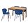 KRYLBO/EKEDALEN - table and 4 chairs, oak/Tonerud blue, 120/180 cm | IKEA Indonesia - PE916329_S1