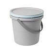 PEPPRIG - 3-piece bucket set with lid, grey/blue