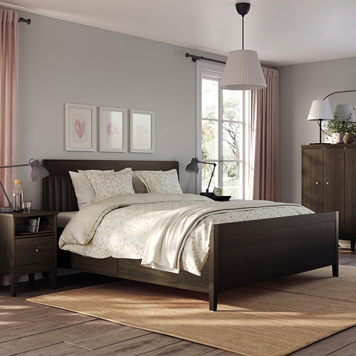 IDANÄS bed frame with storage