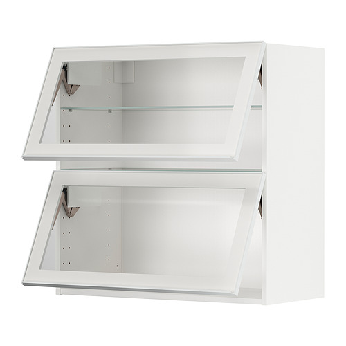 METOD wall cab horizontal w 2 glass doors