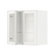 METOD - Wall cabinet w shelves/2 glass drs, white/Hejsta white clear glass, 60x37x60 cm