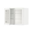 METOD - Wall cabinet w shelves/2 glass drs, white/Hejsta white clear glass, 80x37x60 cm