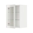 METOD - Wall cabinet w shelves/glass door, white/Hejsta white clear glass, 40x37x60 cm