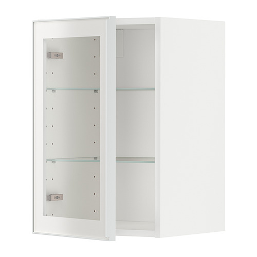 METOD wall cabinet w shelves/glass door