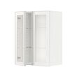METOD - Wall cabinet w shelves/2 glass drs, white/Hejsta white clear glass, 60x37x80 cm