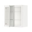 METOD - Wall cabinet w shelves/2 glass drs, white/Hejsta white clear glass, 80x37x80 cm