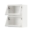 METOD - Wall cab horizontal w 2 glass doors, white/Hejsta white clear glass, 60x80 cm