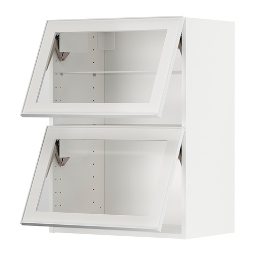 METOD wall cab horizontal w 2 glass doors