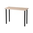 ADILS/LINNMON - Meja, efek kayu oak diwarnai putih/hitam, 100x45 cm