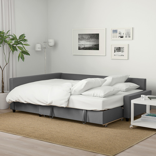 KLAGSHAMN/FRIHETEN corner sofa-bed with storage