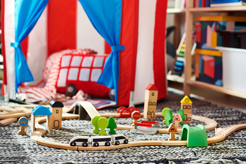 LILLABO kereta dengan rel, set isi 45