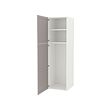 ENHET - Kab tinggi dengan 2 pintu, putih/abu-abu rangka, 60x62x210 cm