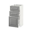 METOD - Base cabinet with 3 drawers, white Maximera/Bodbyn grey, 40x37x80 cm