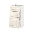 METOD/MAXIMERA - Base cabinet with 3 drawers, white/Bodbyn off-white, 40x37x80 cm