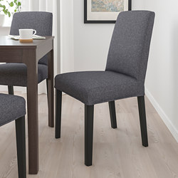 BERGMUND - Chair, black/Gunnared medium grey