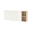 EKET - Kombinasi kabinet dpasang di dnding, putih/efek kayu oak diwarnai putih, 175x35x70 cm