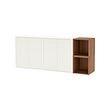 EKET - Wall-mounted cabinet combination, white/walnut effect, 175x35x70 cm