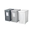 DIMPA - Kantong pemilah sampah, putih/abu-abu tua/abu-abu muda, 22x35x45 cm/35 l