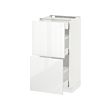 METOD - Kab dasar dg 2 pintu/3 laci, putih Maximera/Ringhult putih, 40x37x80 cm