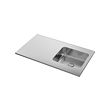 OLOFSJÖN - Worktop with 1 integrated sink, stainless steel, 120x63.5 cm