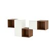 EKET - Wall-mounted cabinet combination, white/walnut effect, 175x35x70 cm