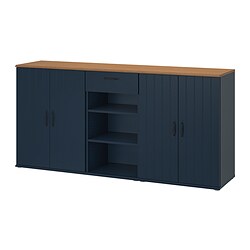 SKRUVBY - Storage combination, black-blue, 190x90 cm