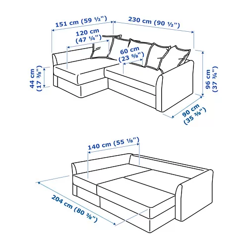 HOLMSUND Measurement Illustration
