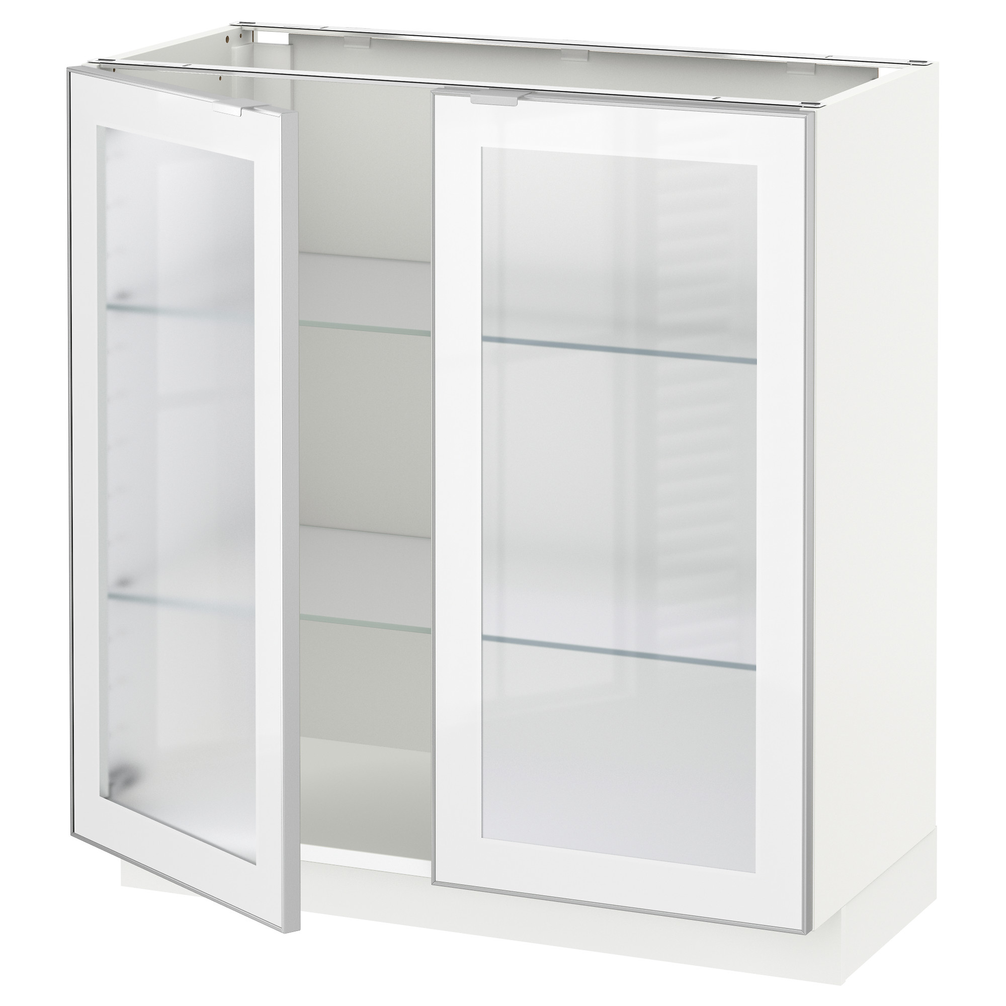 METOD lemari  dasar dengan 2  pintu  kaca putih Jutis kaca 