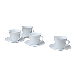 UPPLAGA - Cup with saucer, white, 23 cl