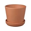 BRUNBÄR - Plant pot with saucer, outdoor terracotta, 12 cm