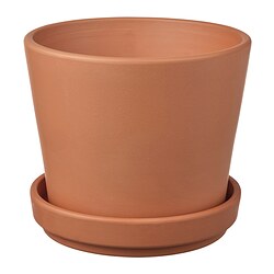 BRUNBÄR - Pot tanaman dengan alas, luar ruang terracotta, 12 cm