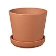 BRUNBÄR - Pot tanaman dengan alas, luar ruang terracotta, 15 cm