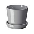 CITRUSFRUKT - Plant pot with saucer, in/outdoor grey, 9 cm