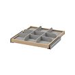 KOMPLEMENT - Pull-out tray with divider, white stained oak effect/light grey, 50x58 cm