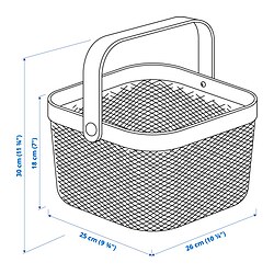 RISATORP - Basket, grey, 25x26x18 cm