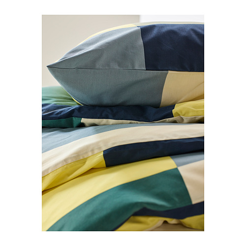 BRUNKRISSLA sarung duvet dan 2 sarung bantal