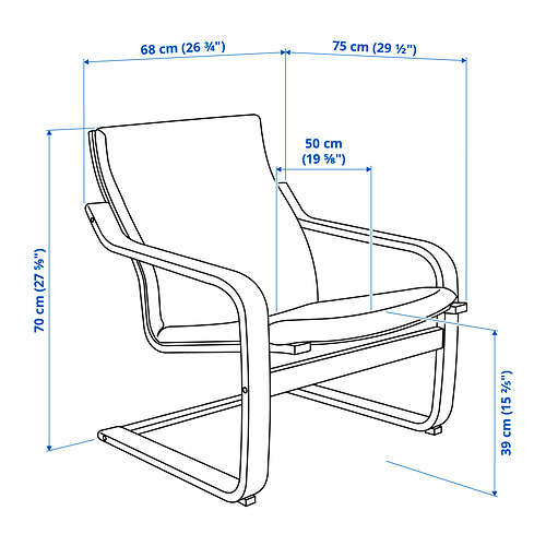 POÄNG Measurement Illustration