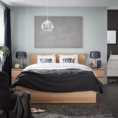 MALM rangka tempat tidur, tinggi
