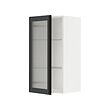 METOD - Wall cabinet w shelves/glass door, white/Hejsta anthracite reeded glass, 40x37x80 cm