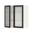 METOD - Kabinet dinding dg rak/2 pintu kaca, putih/Hejsta gelas buluh antrasit, 80x37x80 cm
