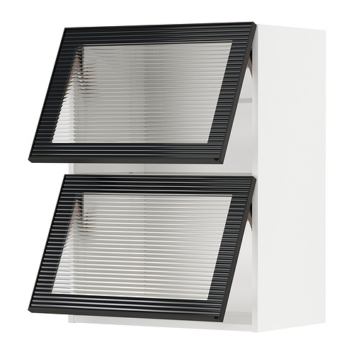METOD wall cab horizontal w 2 glass doors