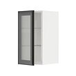 METOD - Wall cabinet w shelves/glass door, white/Hejsta anthracite reeded glass, 30x37x60 cm