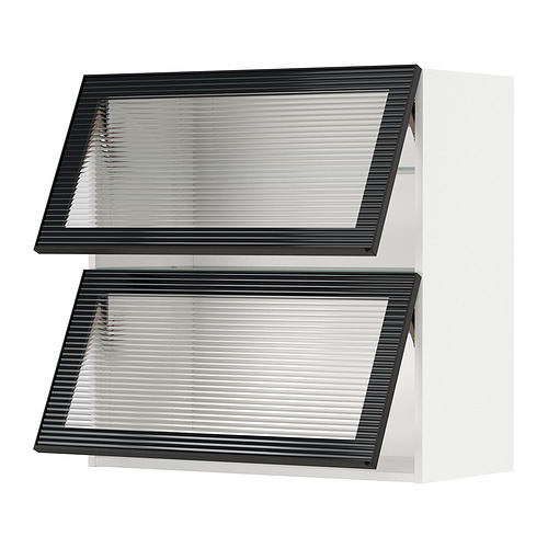 METOD wall cab horizontal w 2 glass doors